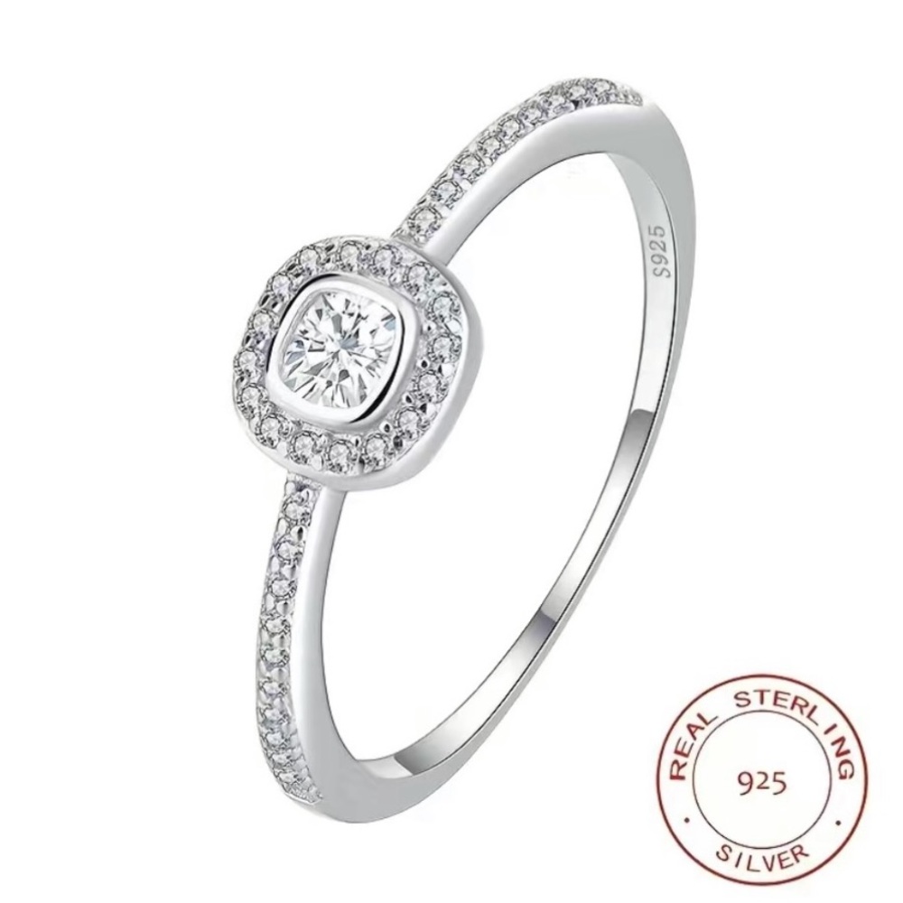 NEW Dainty Delicate Sterling Silver Ring with Rhinestones